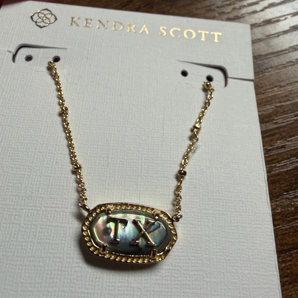Kendra Scott ELISA TX Gold and abalone Iridescent Necklace